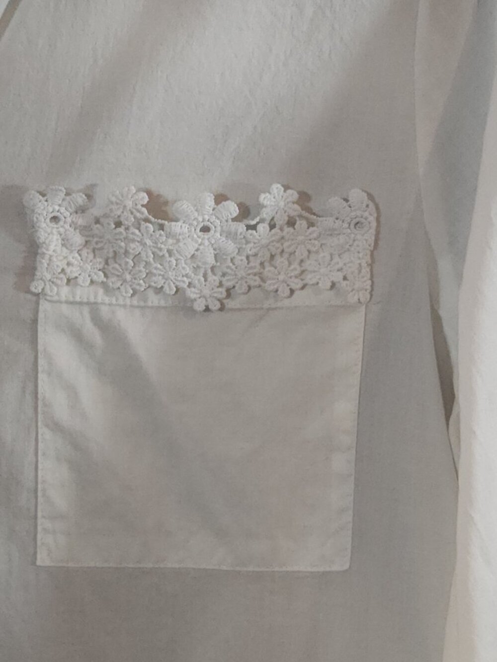 J. Crew Cotton Voile Beach Shirt in White Eyelet Coastal Cottagecore Women's S - Picture 6 of 9